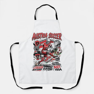 Austria Soccer Skeleton Striker Nations Poster Sty Apron