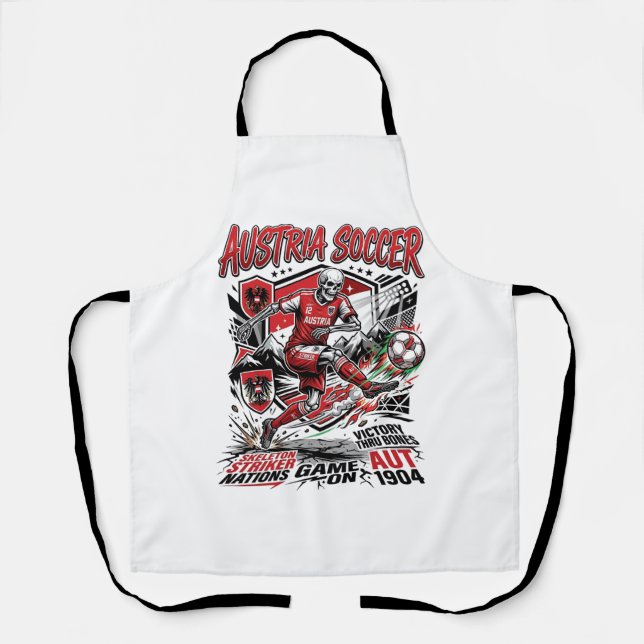 Austria Soccer Skeleton Striker Nations Poster Sty Apron (Front)