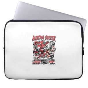 Austria Soccer Skeleton Striker Nations Poster Sty Laptop Sleeve