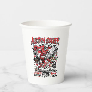 Austria Soccer Skeleton Striker Nations Poster Sty Paper Cups