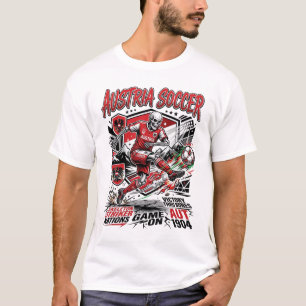 Austria Soccer Skeleton Striker Nations Poster Sty T-Shirt