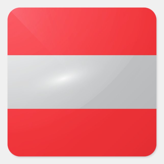 Austria square glossy flag sticker (Front)