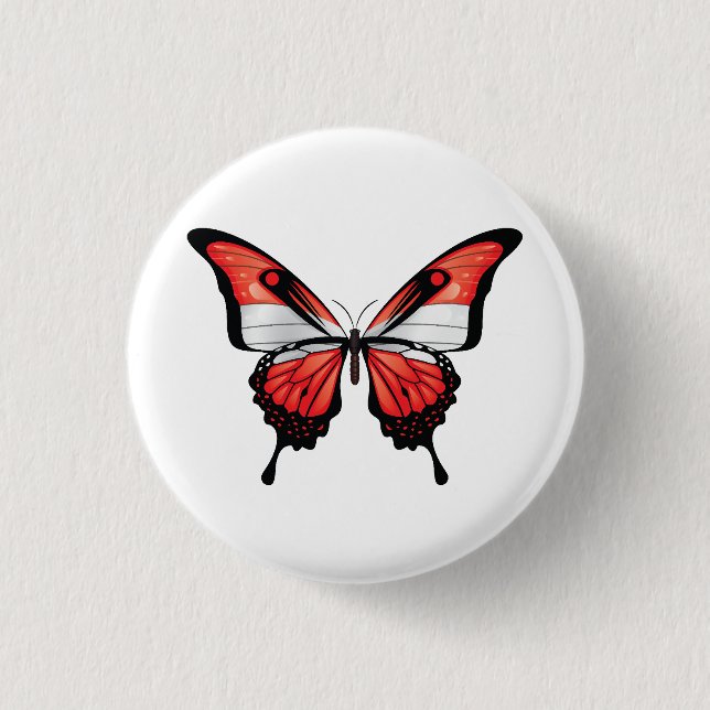 Austria Swallowtail Butterfly Flag Sticker 3 Cm Round Badge (Front)