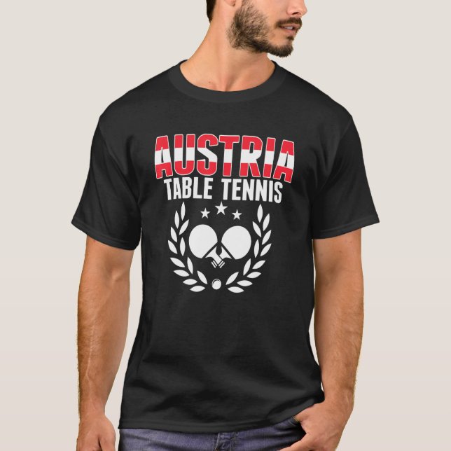 Austria Table Tennis   Austrian Ping Pong Supporte T-Shirt (Front)