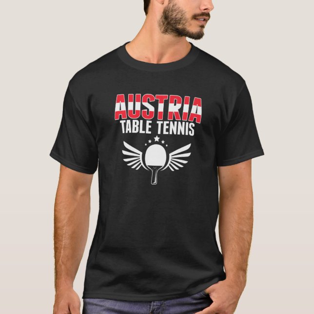 Austria Table Tennis   Austrian Ping Pong Supporte T-Shirt (Front)