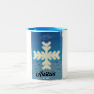 Austria to ski Two-Tone coffee mug