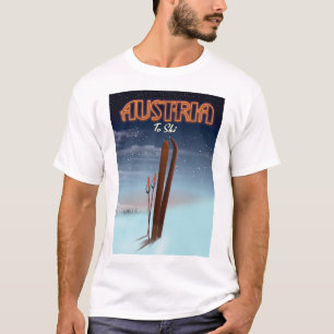 Austria To Ski - Winter ski travel poster to the A T-Shirt