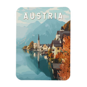 Austria Travel Art Vintage Magnet