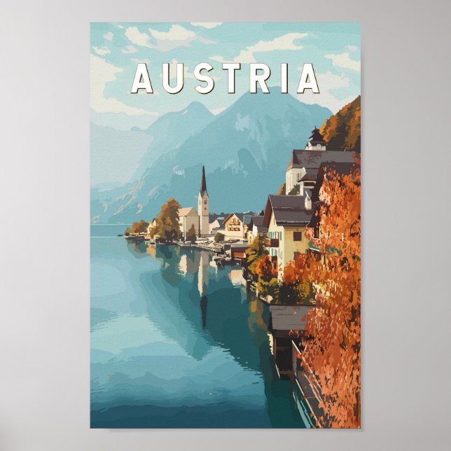 Austria Travel Art Vintage Poster (Front)