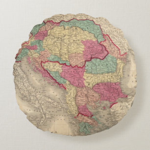 Austria Turkey In Europe and Greece Round Cushion