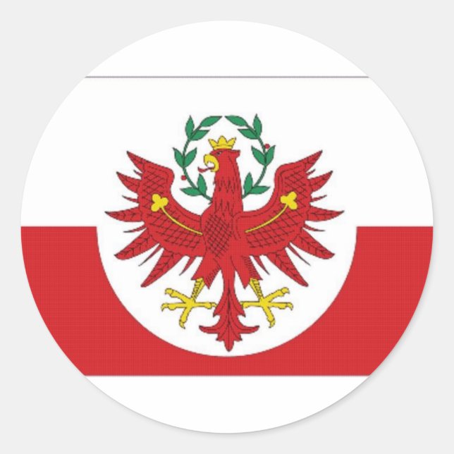 Austria Tyrol Flag Classic Round Sticker (Front)