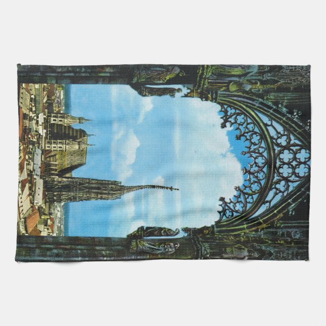 Austria, Vienna, St Stephen's Cathedral Tea Towel (Horizontal)
