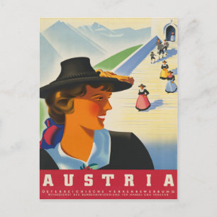 Austria Vintage Travel Poster Postcard
