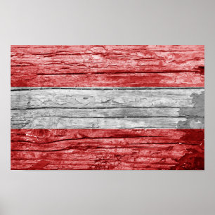 Austria wooden flag poster
