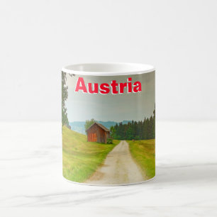Austria wooden hut and path coffee mug