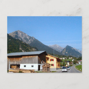 Austria, Zillertal Woodmill and mountains Postcard