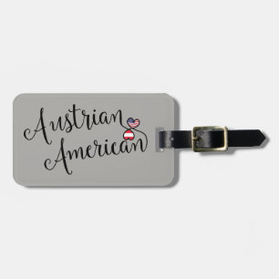 Austrian American Entwined Heart Luggage Tag