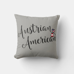 Austrian American Entwined Hearts Throw Cushion