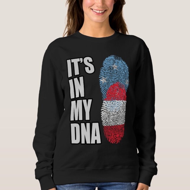 Austrian And Micronesian Mix DNA Heritage Flag Sweatshirt (Front)