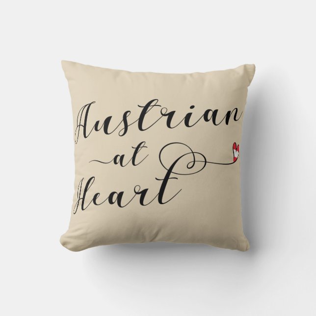 Austrian At Heart Throw Cushion, Austria Cushion (Front)