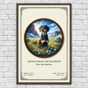 Austrian Black and Tan Hound Zoology Series Poster