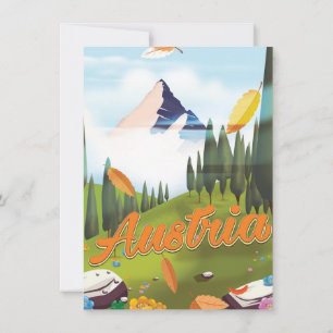 Austrian cartoon travel poster invitation