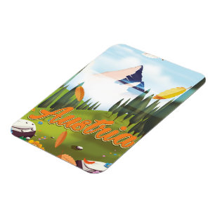 Austrian cartoon travel poster magnet
