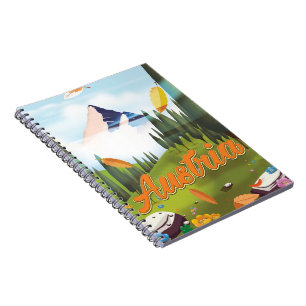 Austrian cartoon travel poster notebook