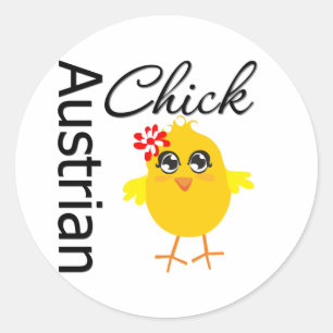 Austrian Chick Classic Round Sticker