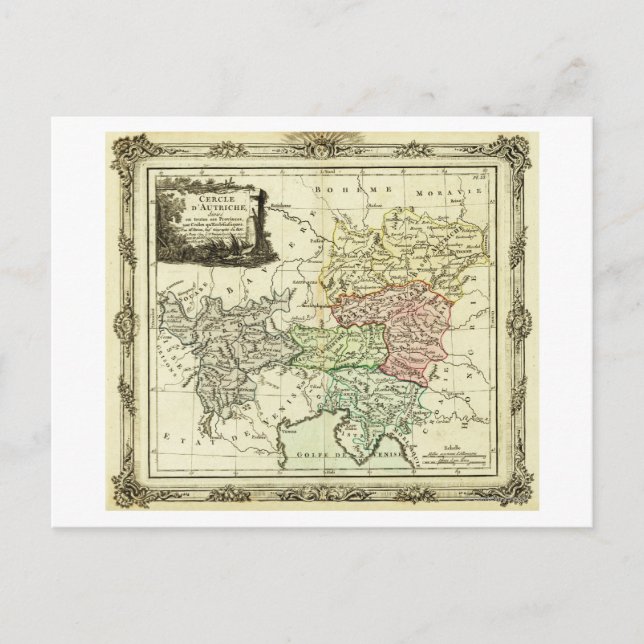Austrian Circle of the Holy Roman Empire Map Postcard (Front)