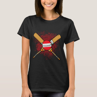 Austrian Cricket Racket And Ll Flag Of Austria  T-Shirt