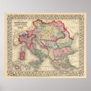Austrian Empire, Italy, Turkey in Europe, Greece Poster