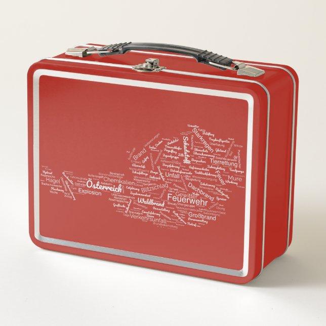 Austrian fireman metal lunch box (Front)
