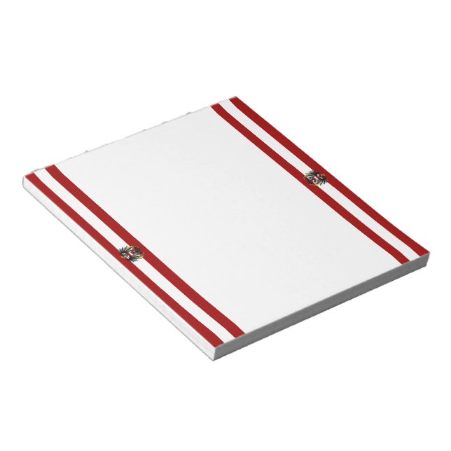 Austrian flag and coat of arms notepad (Angled)