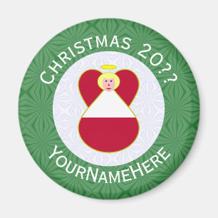 Austrian Flag Angel Christmas Personalised Magnet