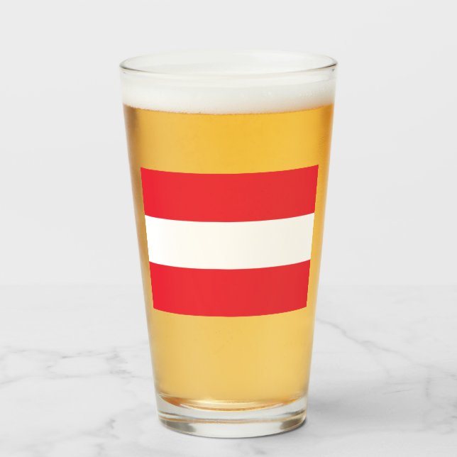 Austrian Flag (Austria) Glass (Front Filled)