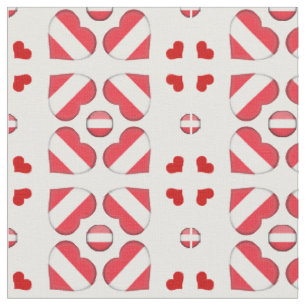 Austrian Flag & Austria Heart fashion Fabric