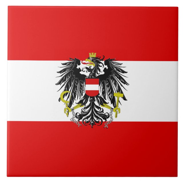 Austrian flag ceramic tile (Front)