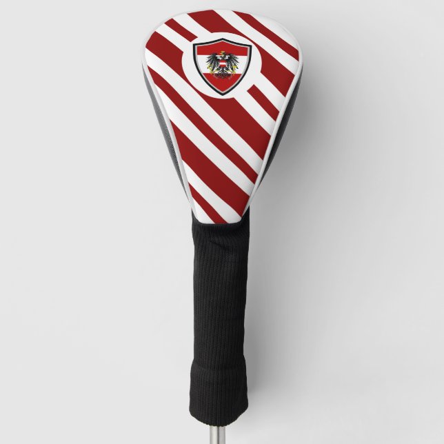 Austrian flag-coat arms golf head cover (Front)