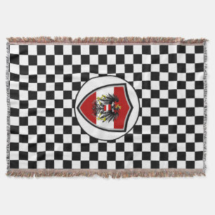 Austrian flag-coat arms throw blanket