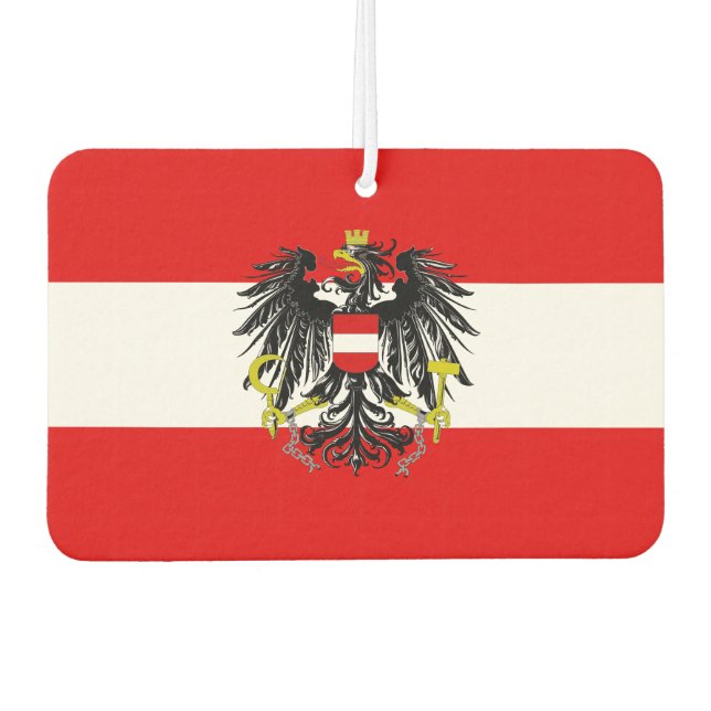 Austrian flag coat of arms car air freshener (Front)