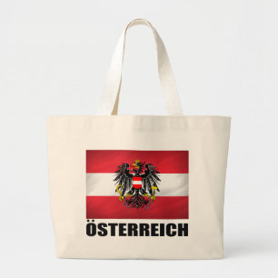 Austrian Flag & Coat of Arms Large Tote Bag