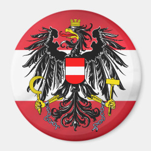 Austrian Flag & Coat of Arms Magnet