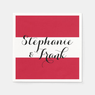 Austrian Flag Colours Wedding Napkin