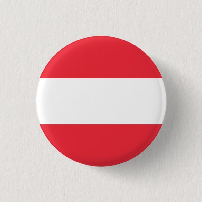 Austrian Flag, Flag of Austria 3 Cm Round Badge (Front)