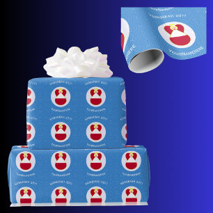 Austrian Flag Hanukkah Angel Personalised Wrapping Paper