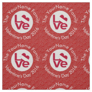 Austrian Flag Heart LOVE Red Personalised Text Fabric
