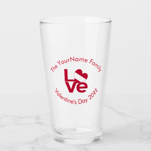 Austrian Flag Heart LOVE Red Personalised Text  Glass (Front)