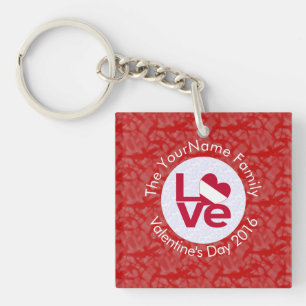 Austrian Flag Heart LOVE Red Personalised Text  Key Ring