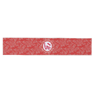 Austrian Flag Heart LOVE Red Personalised Text Medium Table Runner